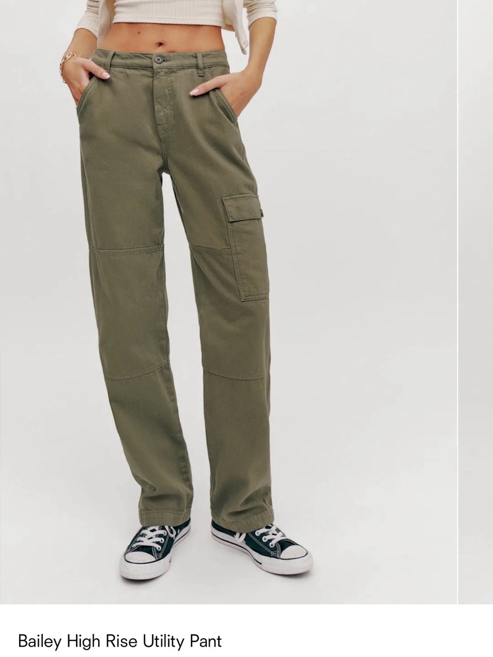 Reformation Bailey High-Rise Utility Pant - Olive
